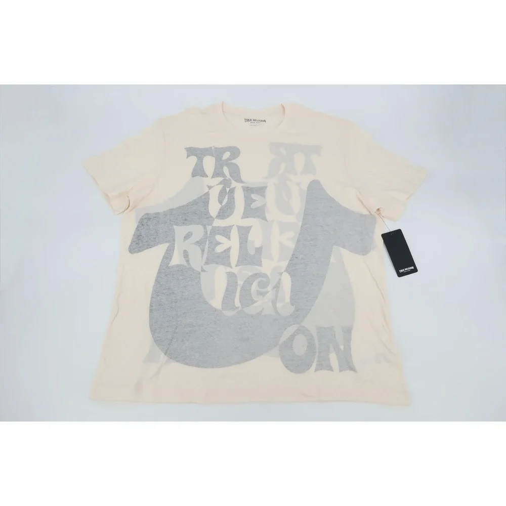 True Religion Men's Winter White Push Print Tee T-Shirt Size XL Relaxed Fit New‎